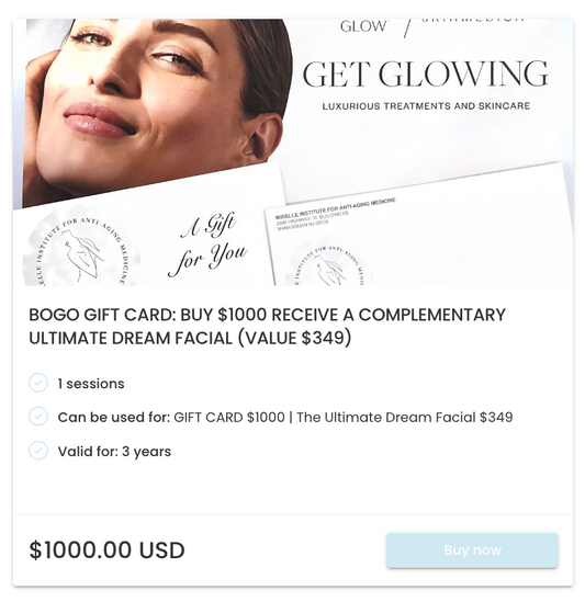 BOGO Gift Card $1,000 Get $349 or Te Ultimate Dream Facial